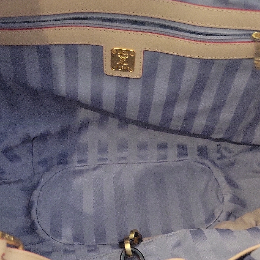MCM Floral Pink and Beige Satchel - Picture 7 of 10